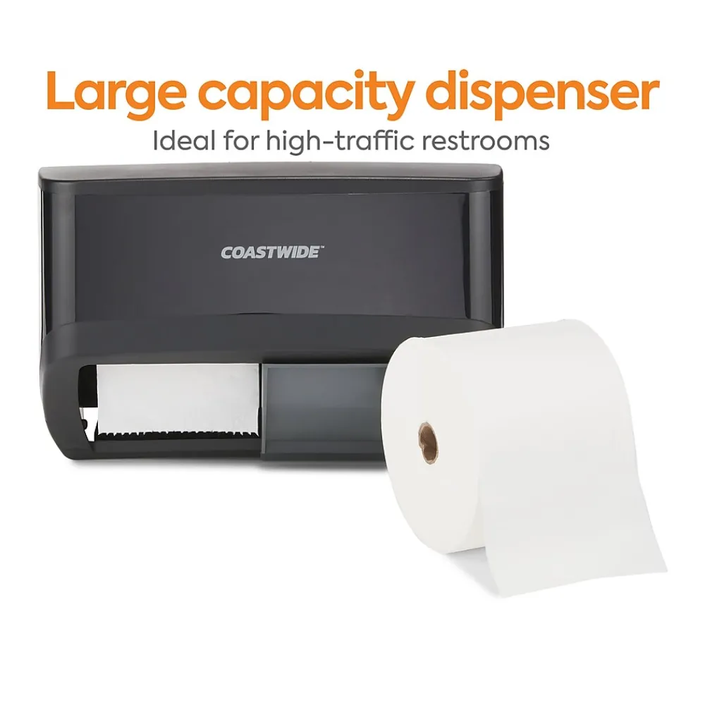 Coastwide Professional ™ J-Series Duo Bath Tissue Dispenser, Black (CWJ2BT-B)