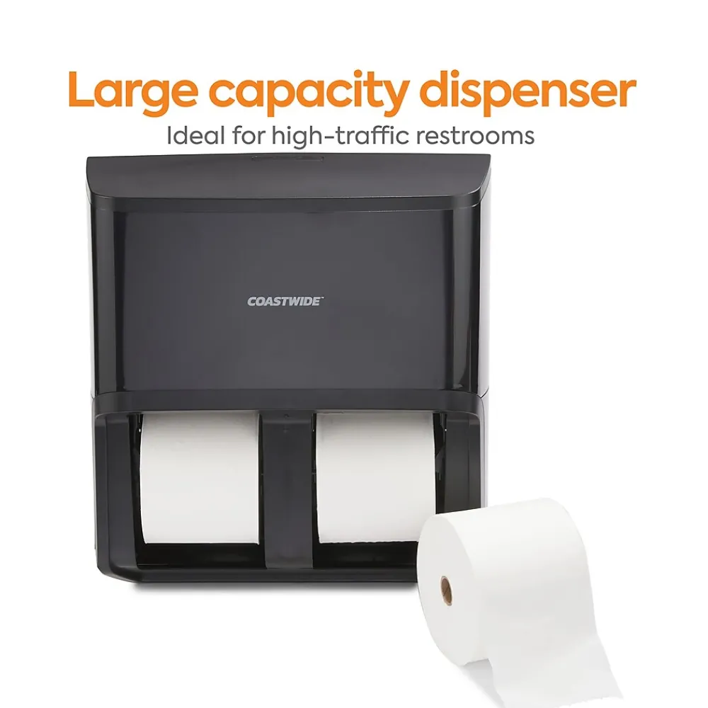 Coastwide Professional ™ J-Series Quad Bath Tissue Dispenser, Black (CWJ4BT-B)