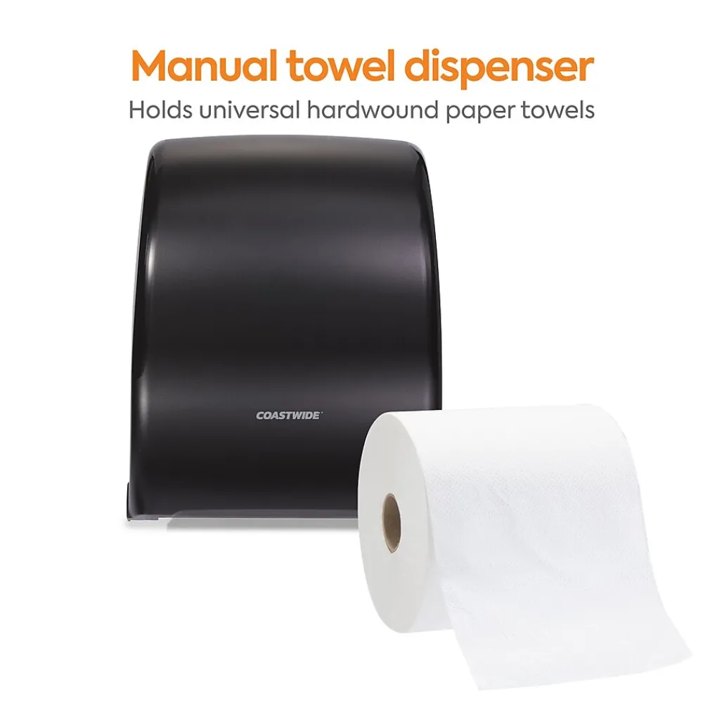 Coastwide Professional ™ Manual Auto-Cut Hardwound Paper Towel Dispenser, Black (CW60832)