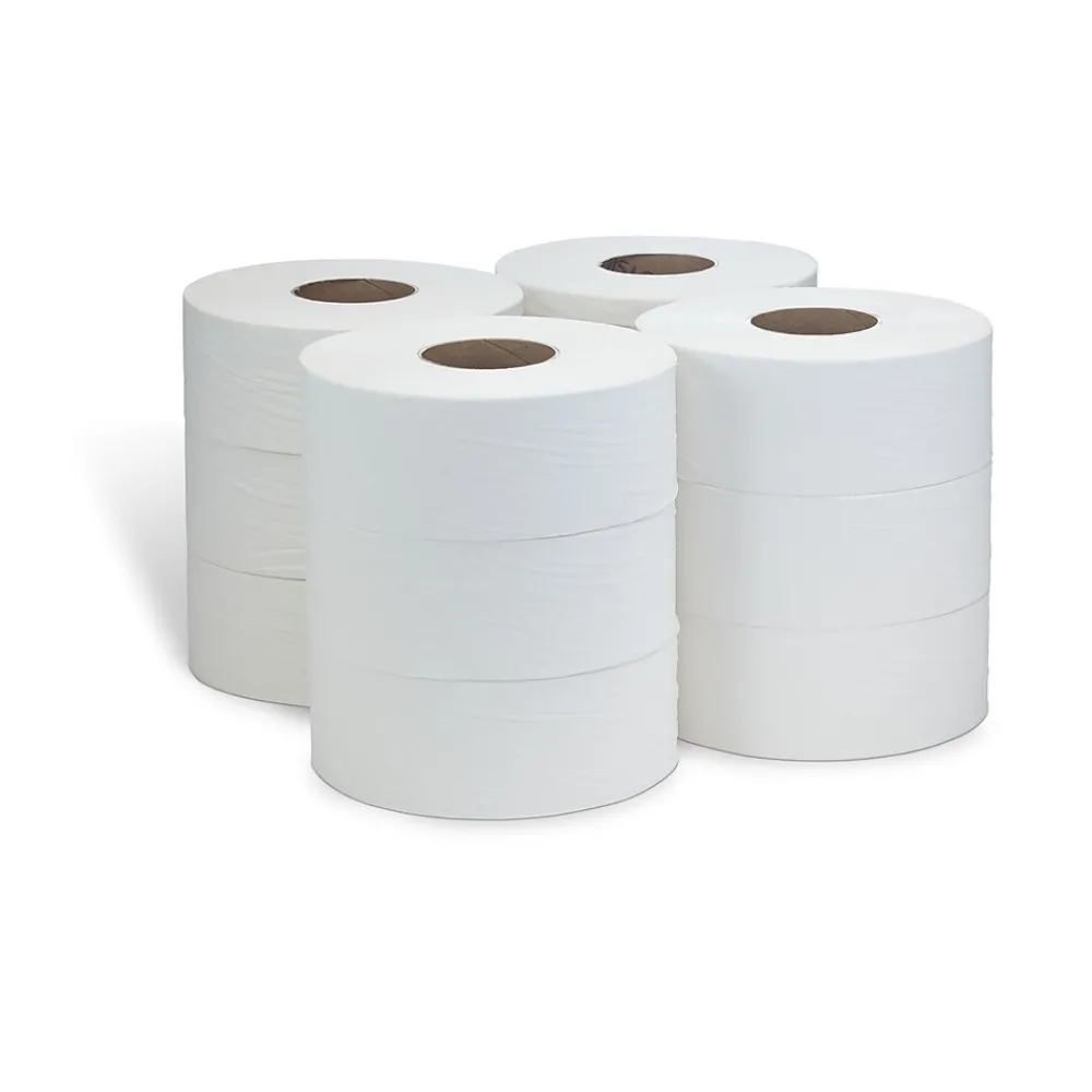 Coastwide Professional ™ 1-Ply Jumbo Toilet Paper, White, 2000 ft./Roll, 12 Rolls/Carton (CW26214)