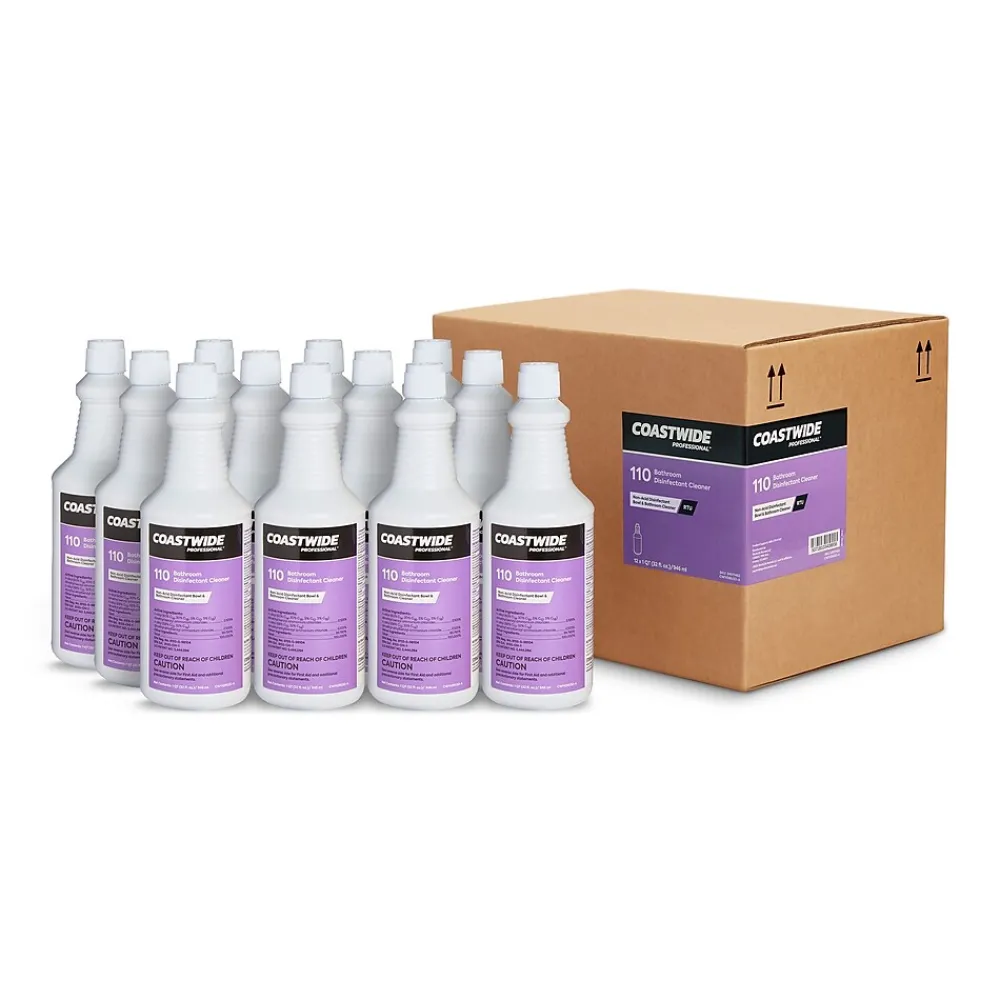 Coastwide Professional Restroom Cleaner Non-Acid Disinfectant Bathroom Cleaner, 32 Oz., 12/Carton (CW110RU32-ACT)