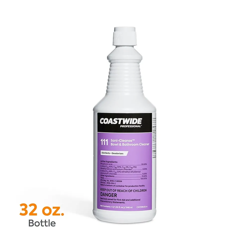 Coastwide Professional Sani Cleanse Restroom Disinfectant Bowl Cleaner, Cherry Almond Scent, 32 Oz. (CW111RU32-A