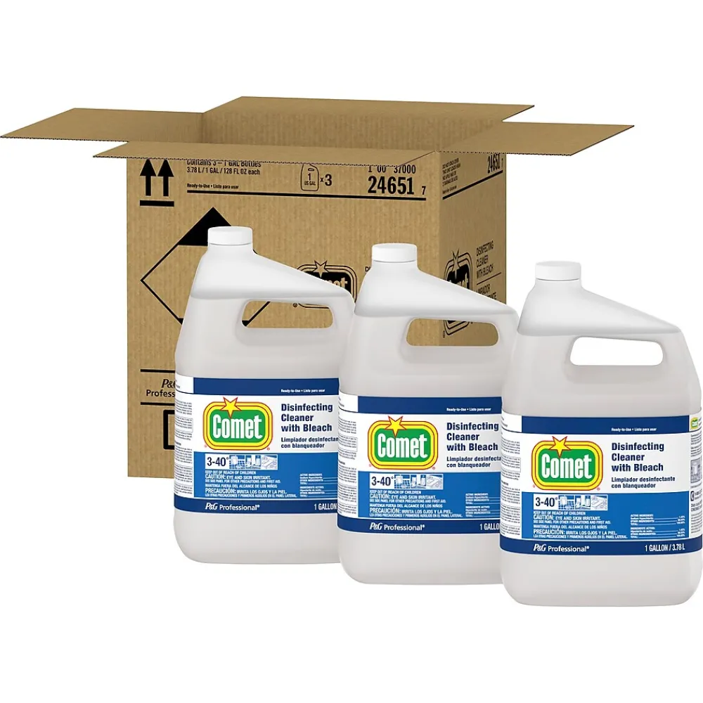 Comet Disinfecting Cleaner w/Bleach, Fresh Scent, 1 gal., 3/Carton (24651)