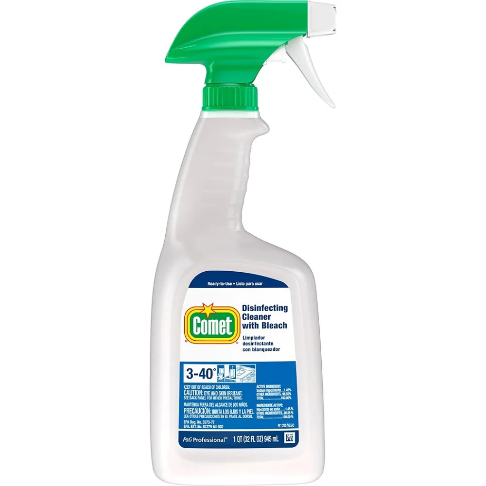 Comet Professional Multi Purpose Disinfecting Liquid Cleaner with Bleach Spray for Commercial Use, 32 fl. oz., 8/Carton (30314)