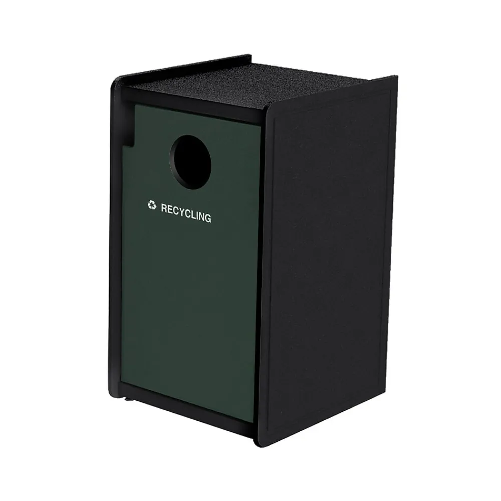 Commercial Zone EarthCraft Single-Stream Recycling Station, 32-Gallon, Black/Green (71SLFR32-01911)