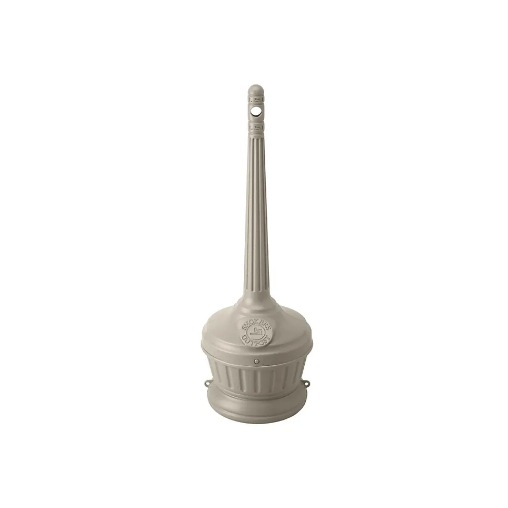 Commercial Zone Smokers' Outpost Outdoor Ash Urn, Beige HDPE, 1.25 Gal. (711402)