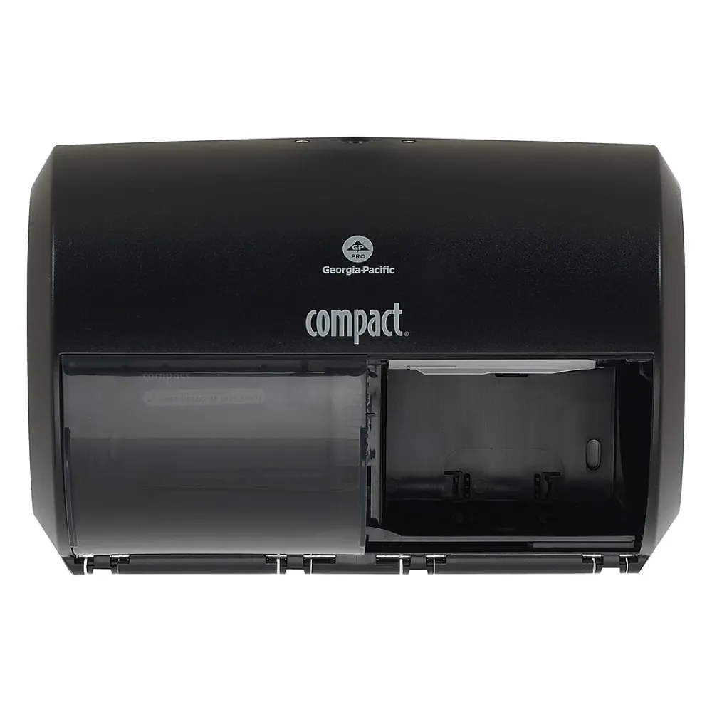 Georgia-Pacific Compact 2-Roll Side-by-Side Coreless Toilet Paper Dispenser by GP PRO, Black (56784A)