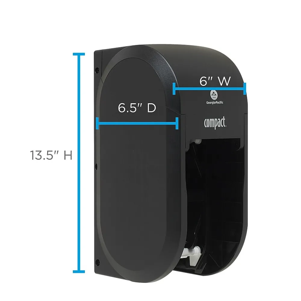 Georgia-Pacific Compact® 2-Roll Vertical Coreless Toilet Paper Dispenser by GP PRO, Black (56790A)
