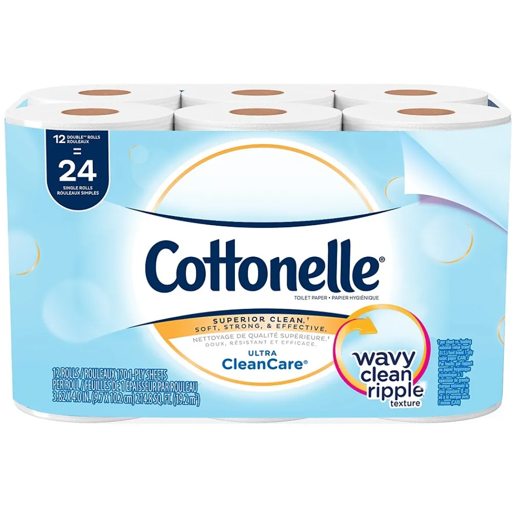 Cottonelle Professional Toilet Paper, 1-ply, White, 170 Sheets/Roll, 12 Rolls/Pack (12456)