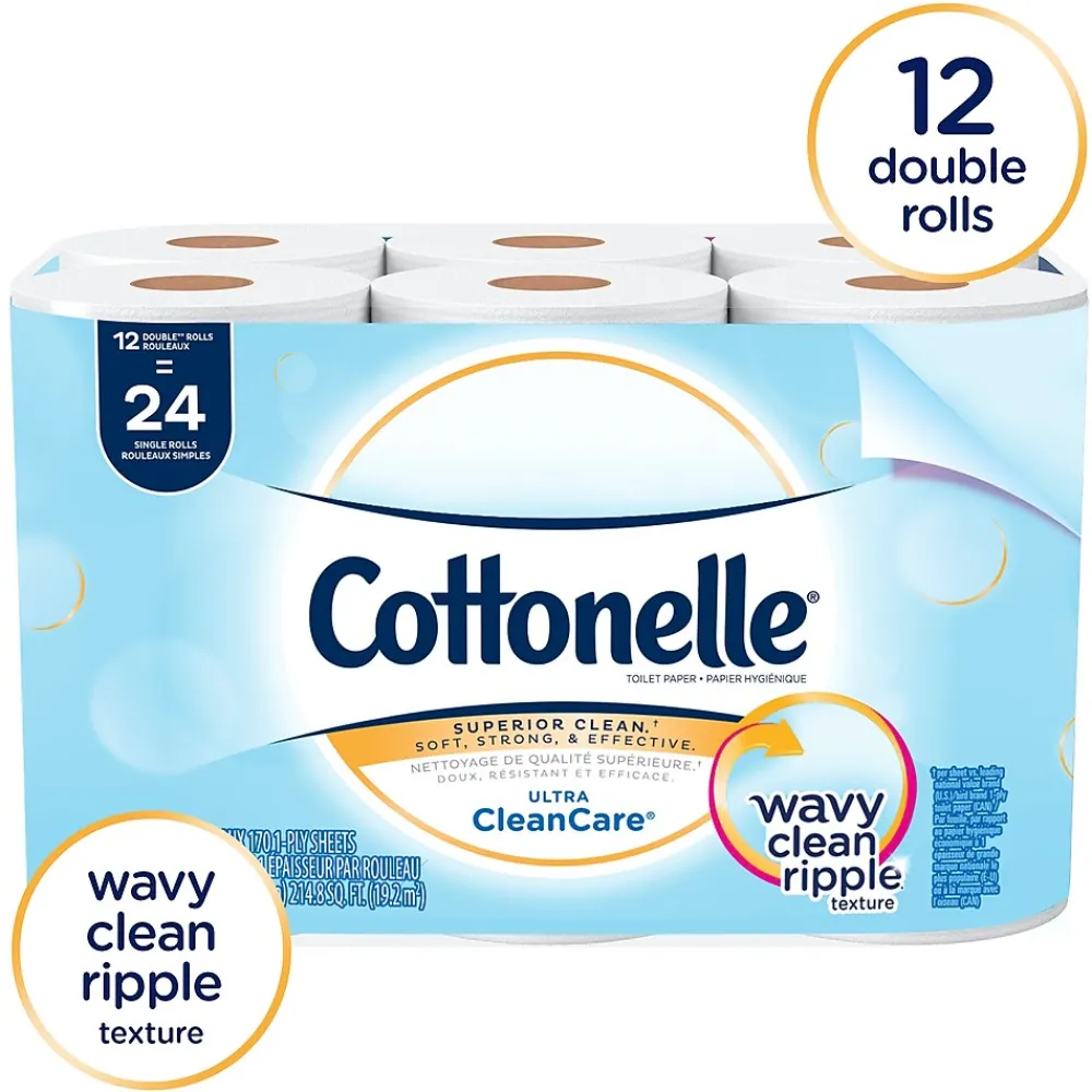 Cottonelle Professional Toilet Paper, 1-ply, White, 170 Sheets/Roll, 12 Rolls/Pack (12456)