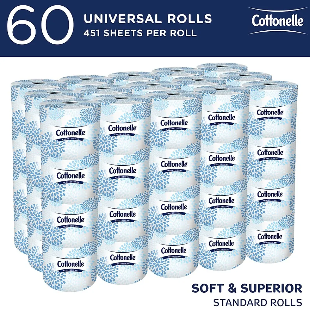 Cottonelle Professional Recycled Toilet Paper, 2-ply, White, 451 Sheets/Roll, 60 Rolls/Case (17713)