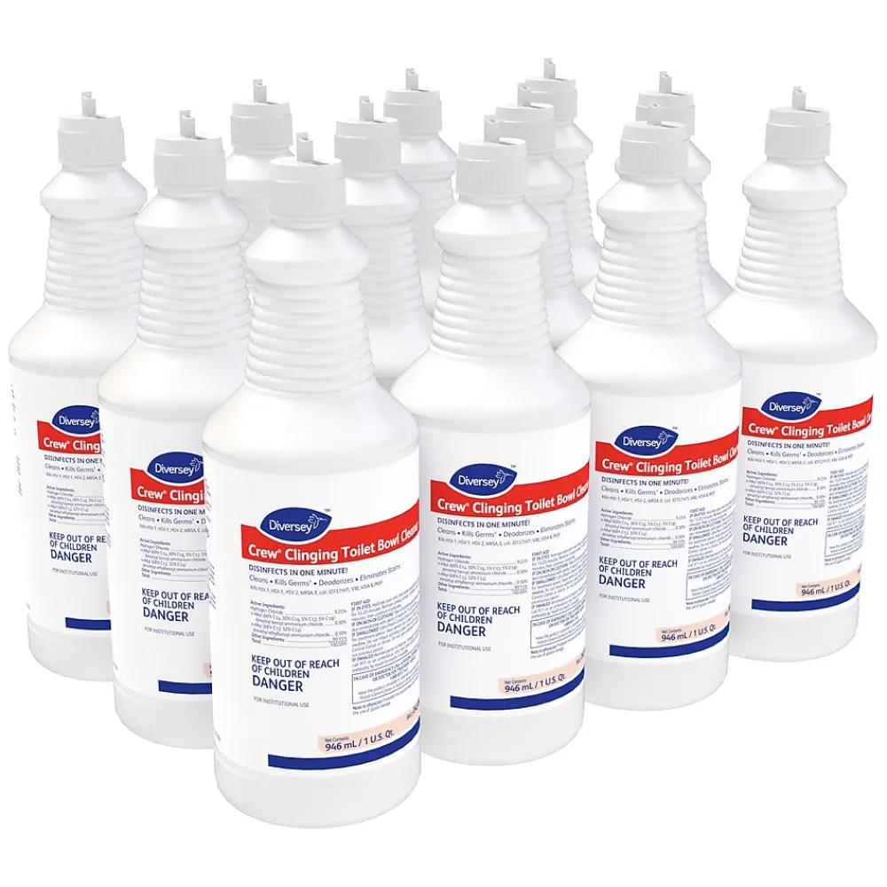 Crew Clinging Toilet Bowl Cleaner, Floral Scent, 32 oz., 12/Carton (04578)