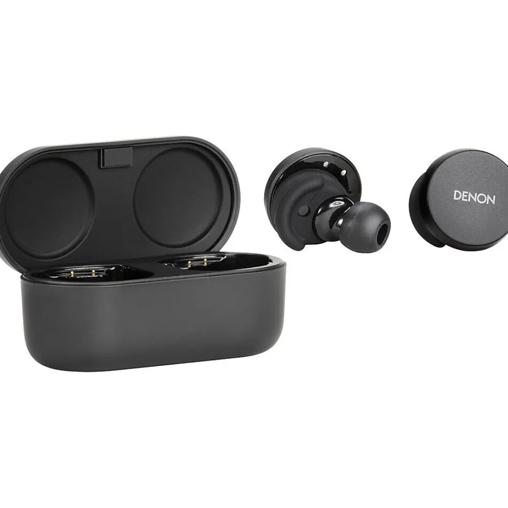 Denon PerL Active Noise Canceling Earbuds, Bluetooth, Black (AHC10PL)