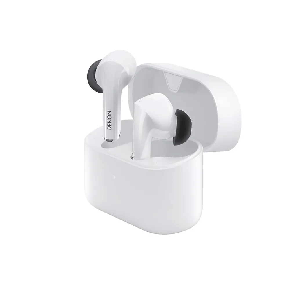 Denon Wireless Active Noise Canceling Earbuds, Bluetooth, White (AHC830NCWWT)