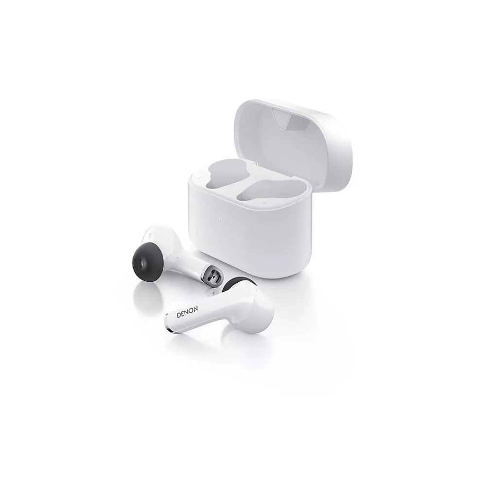 Denon Wireless Active Noise Canceling Earbuds, Bluetooth, White (AHC830NCWWT)