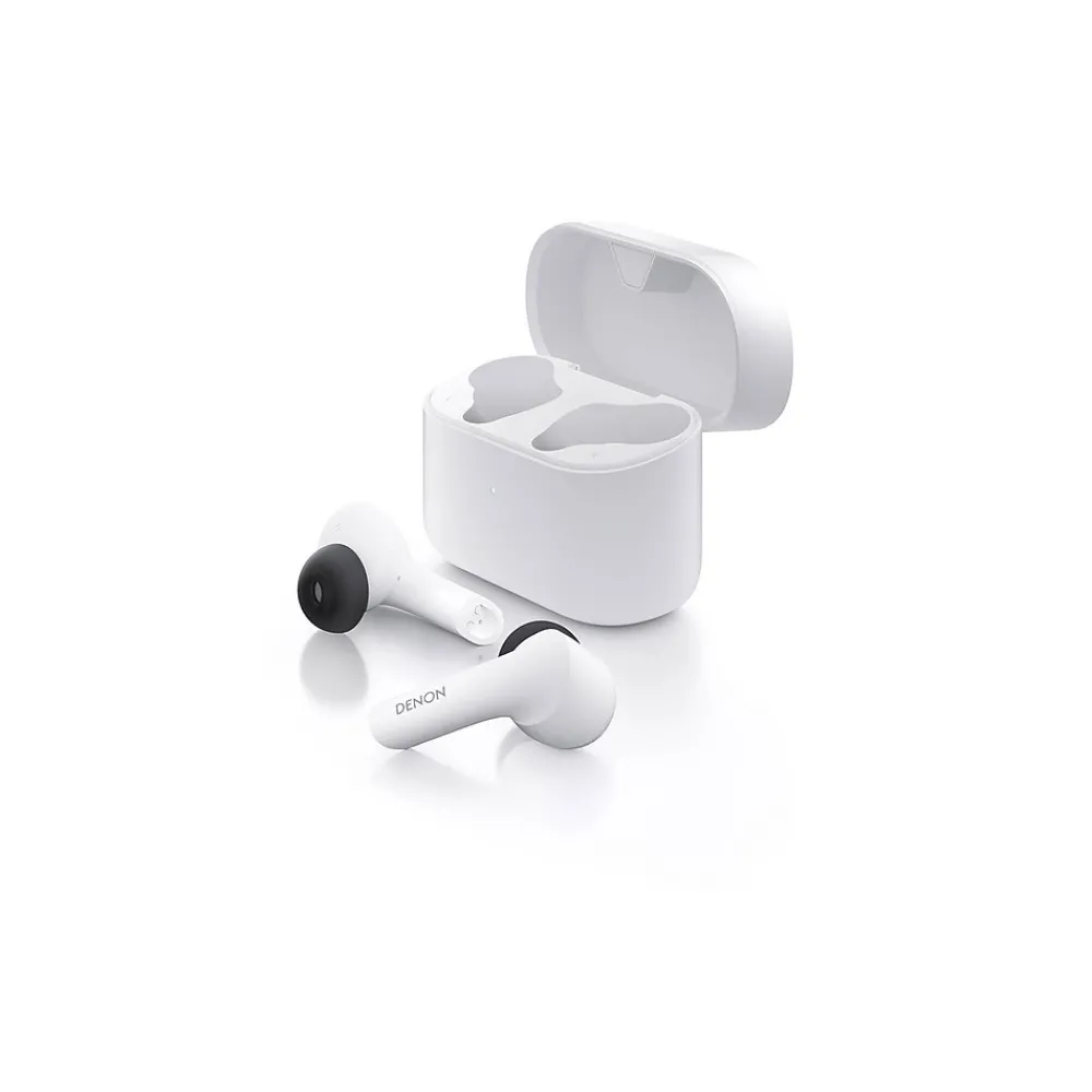 Denon Wireless Noise Canceling Earbuds, Bluetooth, White (AHC630WT)