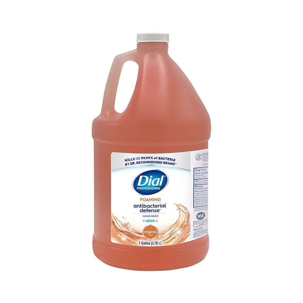 Dial Professional Antibacterial Defense Foaming Hand Soap Refill, Original Scent, 1 Gal., 4/Carton (17000354521)