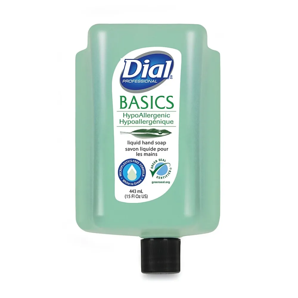 Dial Professional Basics MP Free Liquid Hand Soap Refill for Versa Dispenser, 15 oz Refill Bottle, 6/Carton (DIA33827)