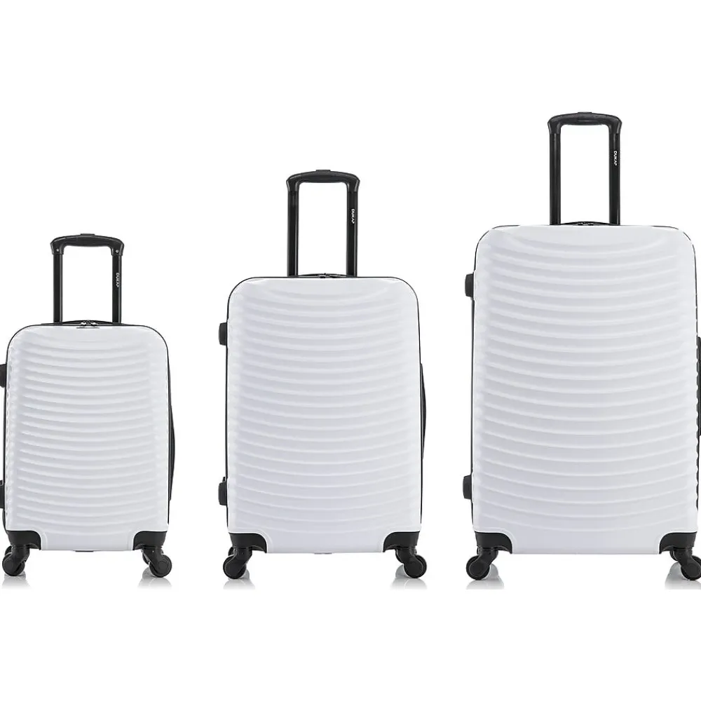 DUKAP Adly 3-Piece Hardside Spinner Luggage Set, (DKADLSML-WHI)