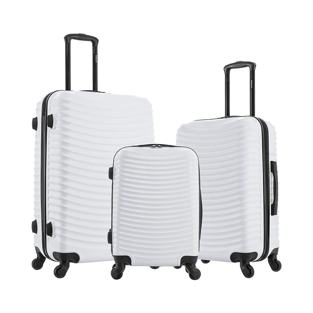 DUKAP Adly 3-Piece Hardside Spinner Luggage Set, (DKADLSML-WHI)