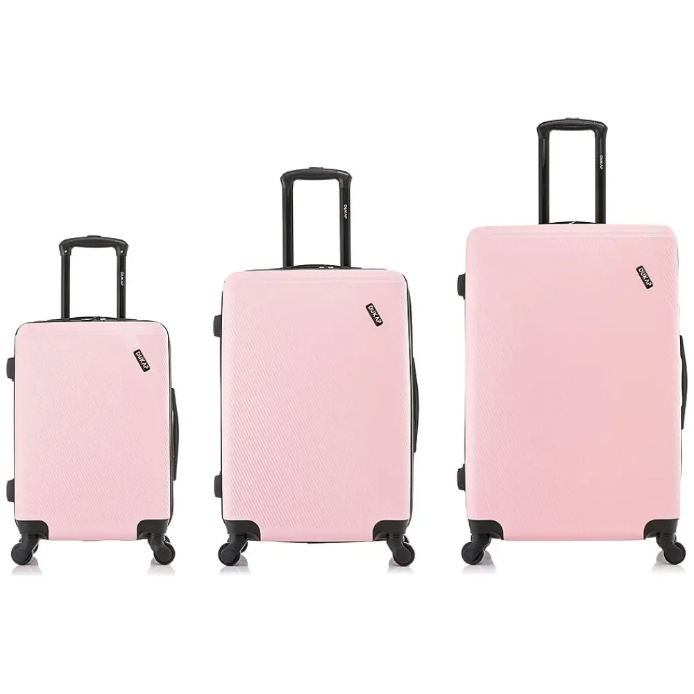 DUKAP Discovery 3-Piece Hardside Spinner Luggage Set, Pink (DKDISSML-PNK)