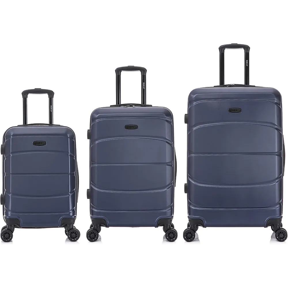 DUKAP Sense 3-Piece Hardside Spinner Luggage Set, (DKSENSML-BLU)