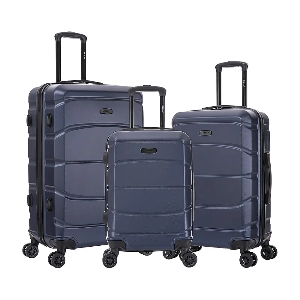 DUKAP Sense 3-Piece Hardside Spinner Luggage Set, (DKSENSML-BLU)