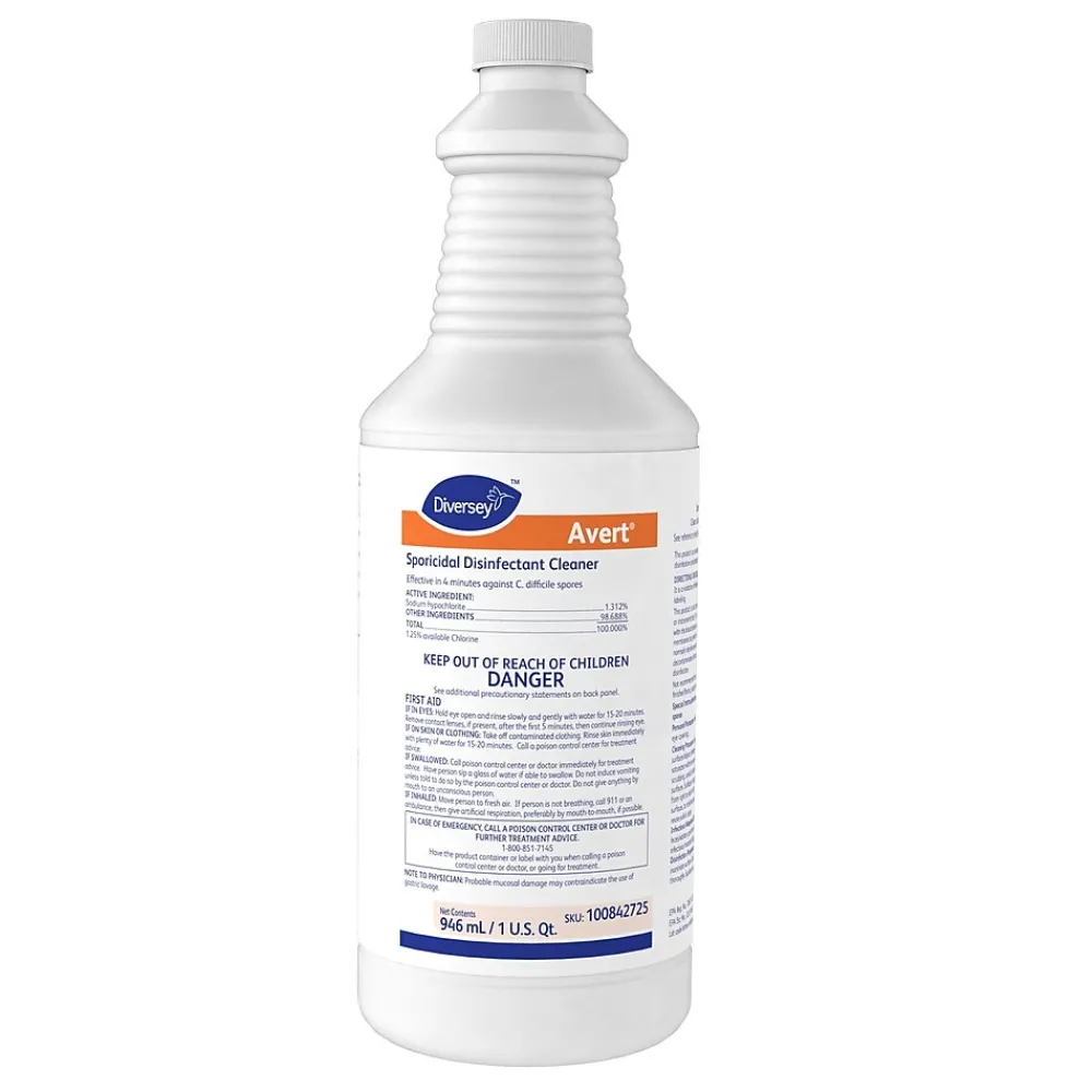 Dymon Avert Cleaner Disinfectant, Chlorine, 32 oz., 12/Carton (100842725)