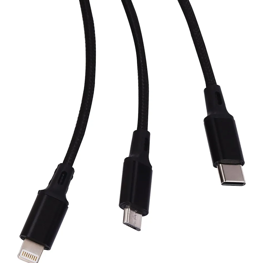 Ellie Los Angeles ELLIE ROSE 3-in-1 Charging Cable, 6 Feet Black (3CBL-0047)