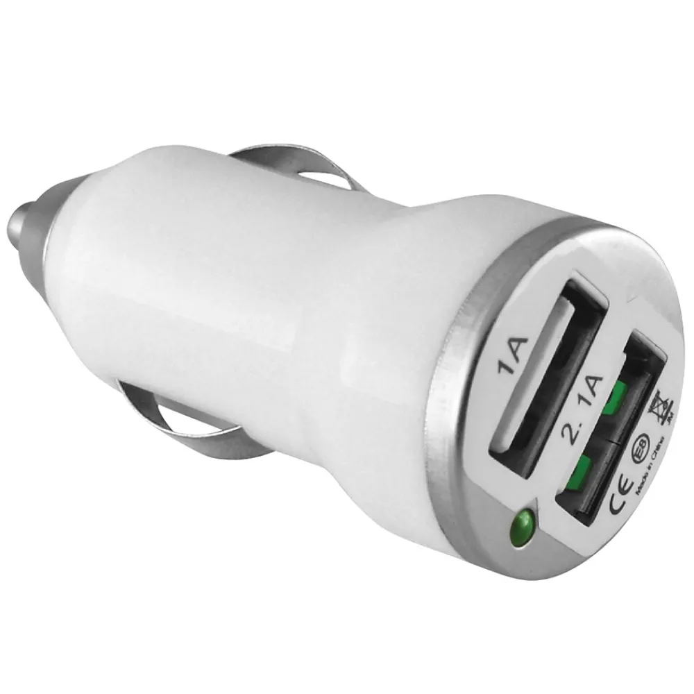 Ematic 2-Port USB-A Car Charger, 2.1-Amp, White, (ECC08WH)