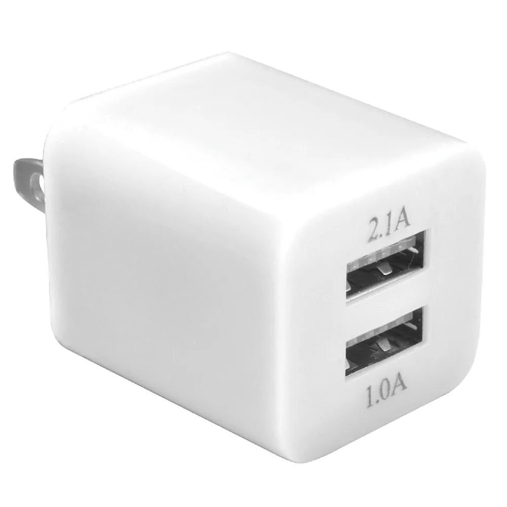 Ematic 2-Port USB-A Wall Charger, 2.1-Amp, White, (ECW06WH)