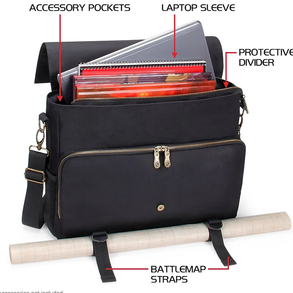 Enhance Tabletop Roleplaying Game Fabric Messenger Bag, Black (5871345)