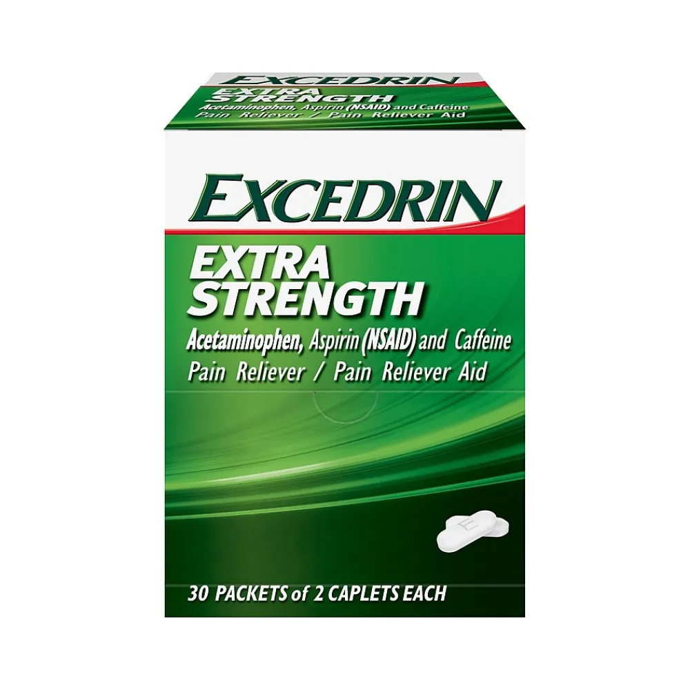 Excedrin Extra Strength 250mg Acetaminophen Caplet, 2/Packet, 30 Packets/Box (64108X)