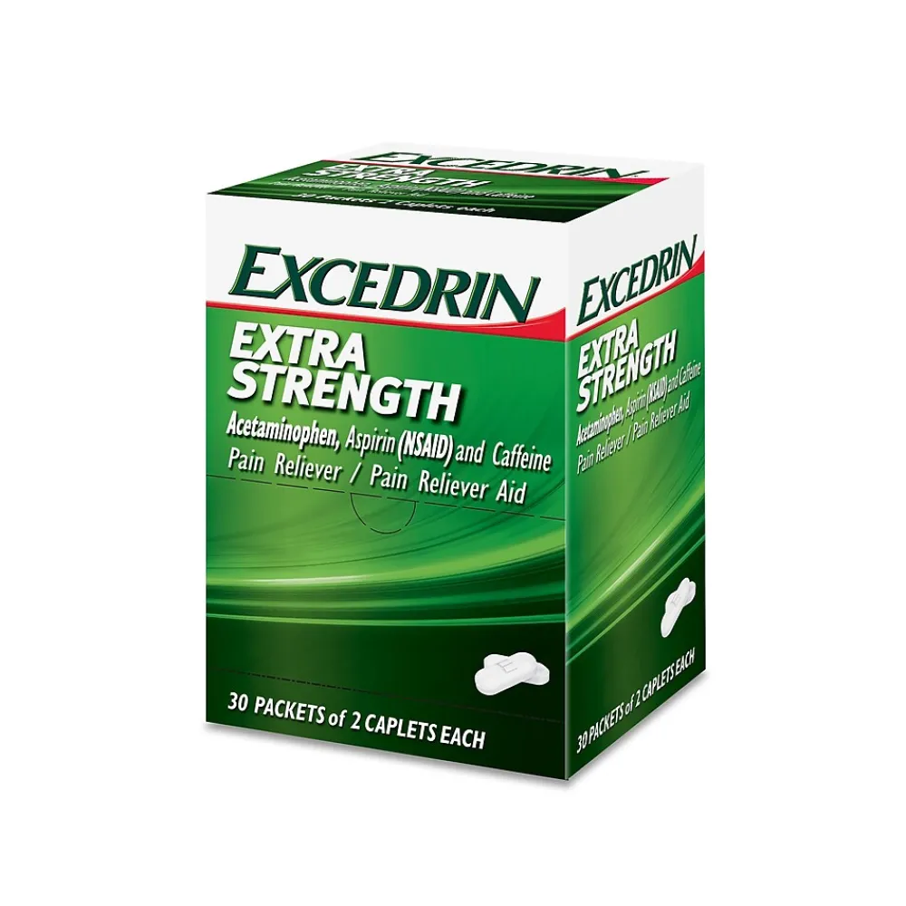 Excedrin Extra Strength 250mg Acetaminophen Caplet, 2/Packet, 30 Packets/Box (64108X)