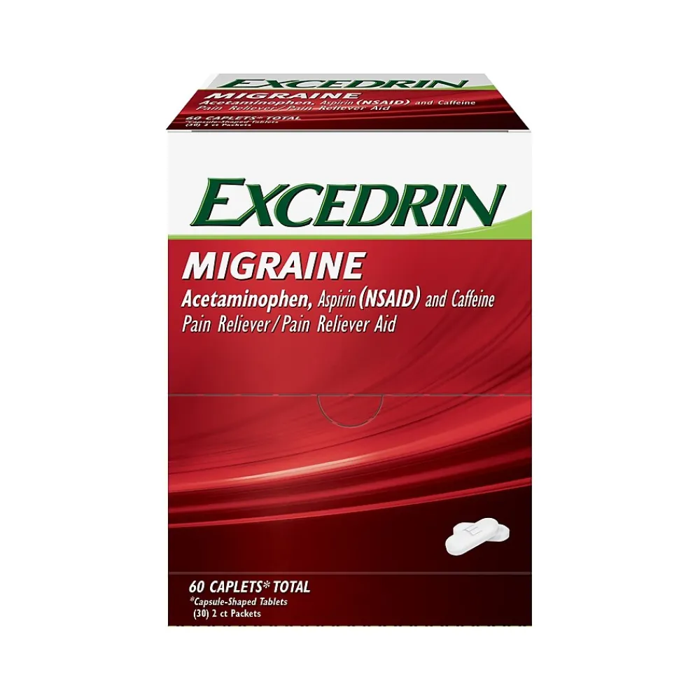 Excedrin Migraine 250mg Acetaminophen Caplet, 2/Packet, 30 Packets/Box (64498)