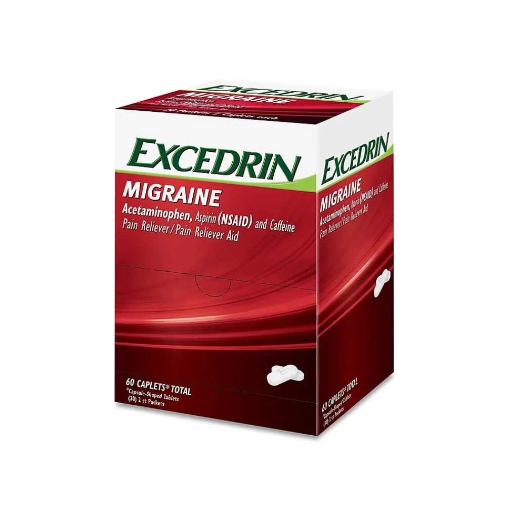 Excedrin Migraine 250mg Acetaminophen Caplet, 2/Packet, 30 Packets/Box (64498)