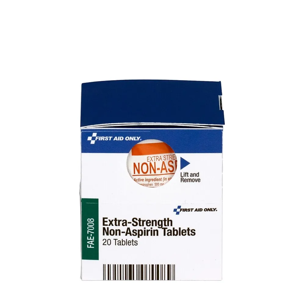 SmartCompliance First Aid Only Extra-Strength Non-Aspirin, 500 mg, 2 Tablets/Packet, 10 Packets/Box (FAE-7008)