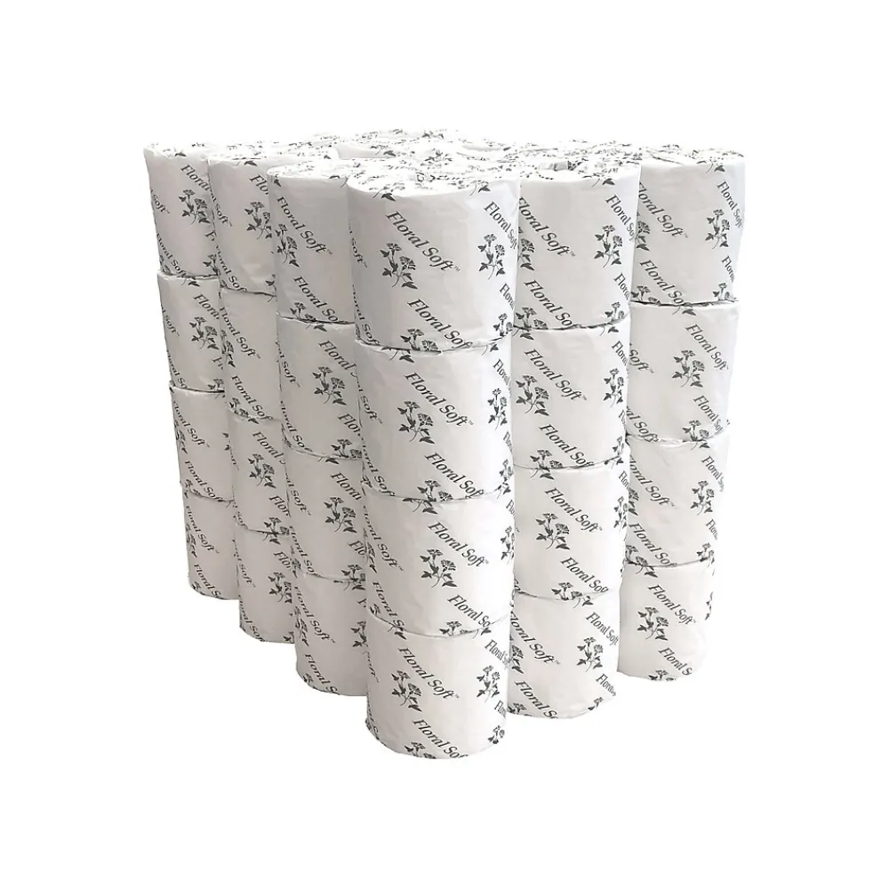 Floral Soft 2-Ply Standard Toilet Paper, White, 400 Sheets/Roll, 48 Rolls/Case (B448)