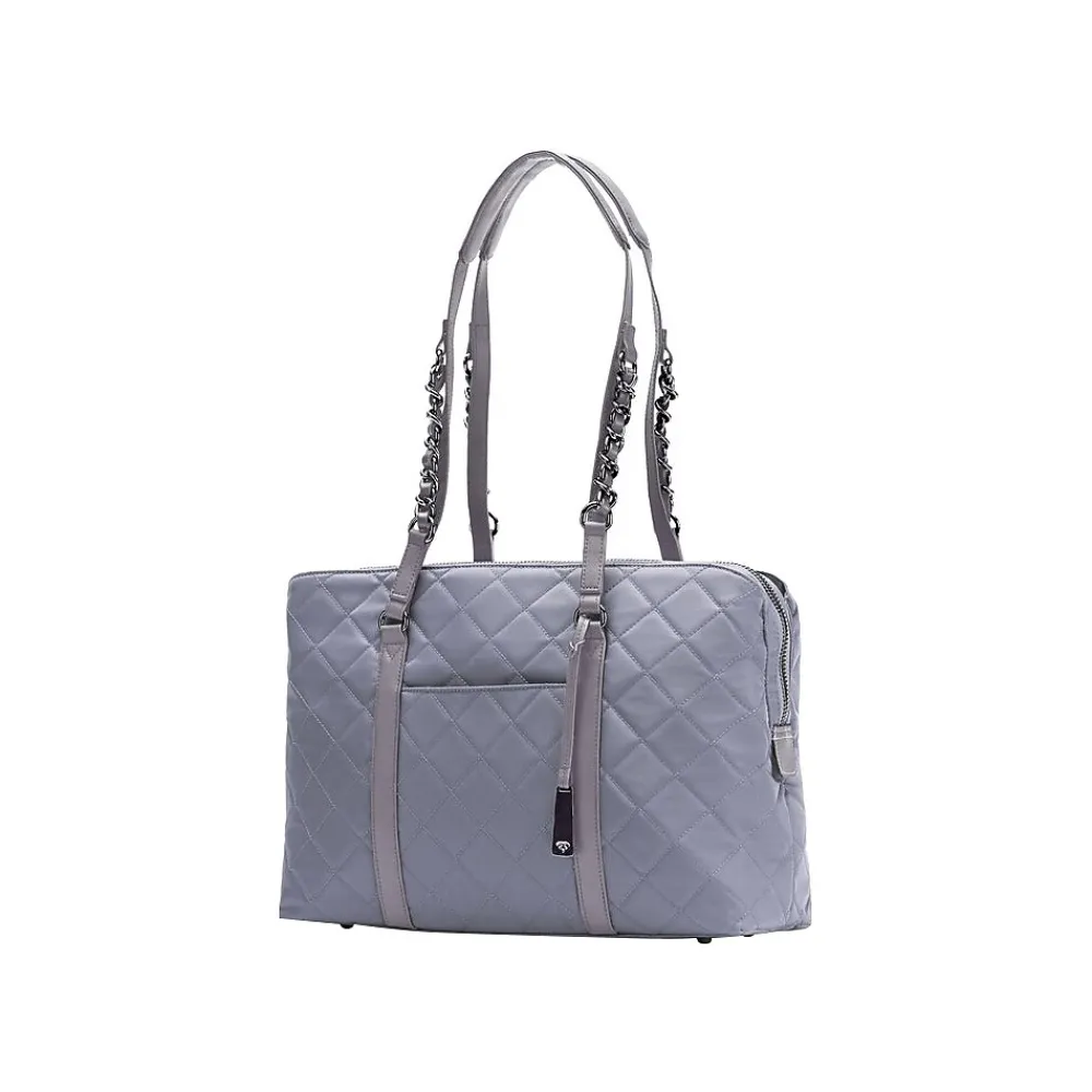 Francine Collection No. 5 Classic Gray Quilted Nylon Laptop Tote (FFTGYNO5)