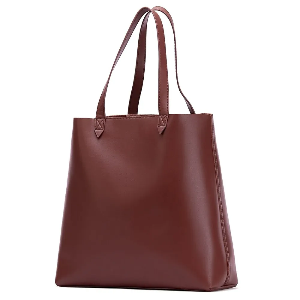 Francine Collection s Made Easy 15.6 Leather Laptop Tote, Brown (FCTBRMADE)