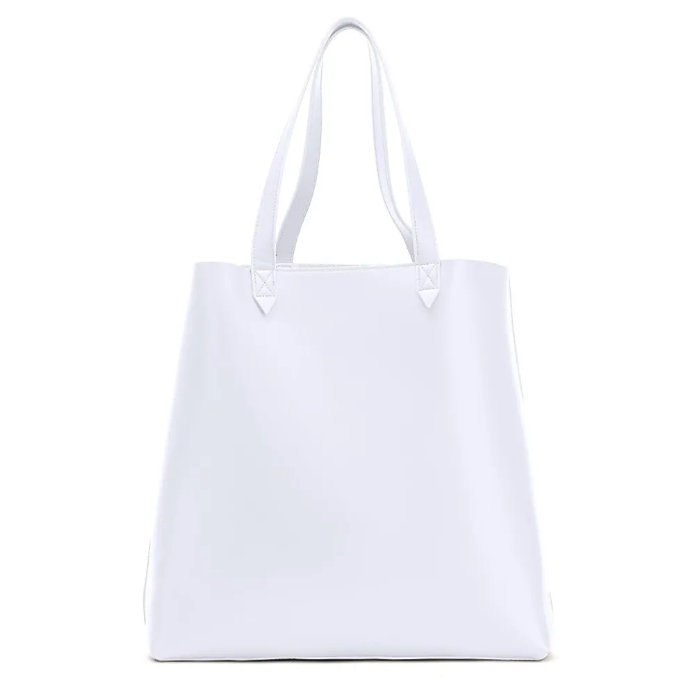 Francine Collection s Made Easy Leather 15.6 Laptop Tote, White (FCTWHMADE)