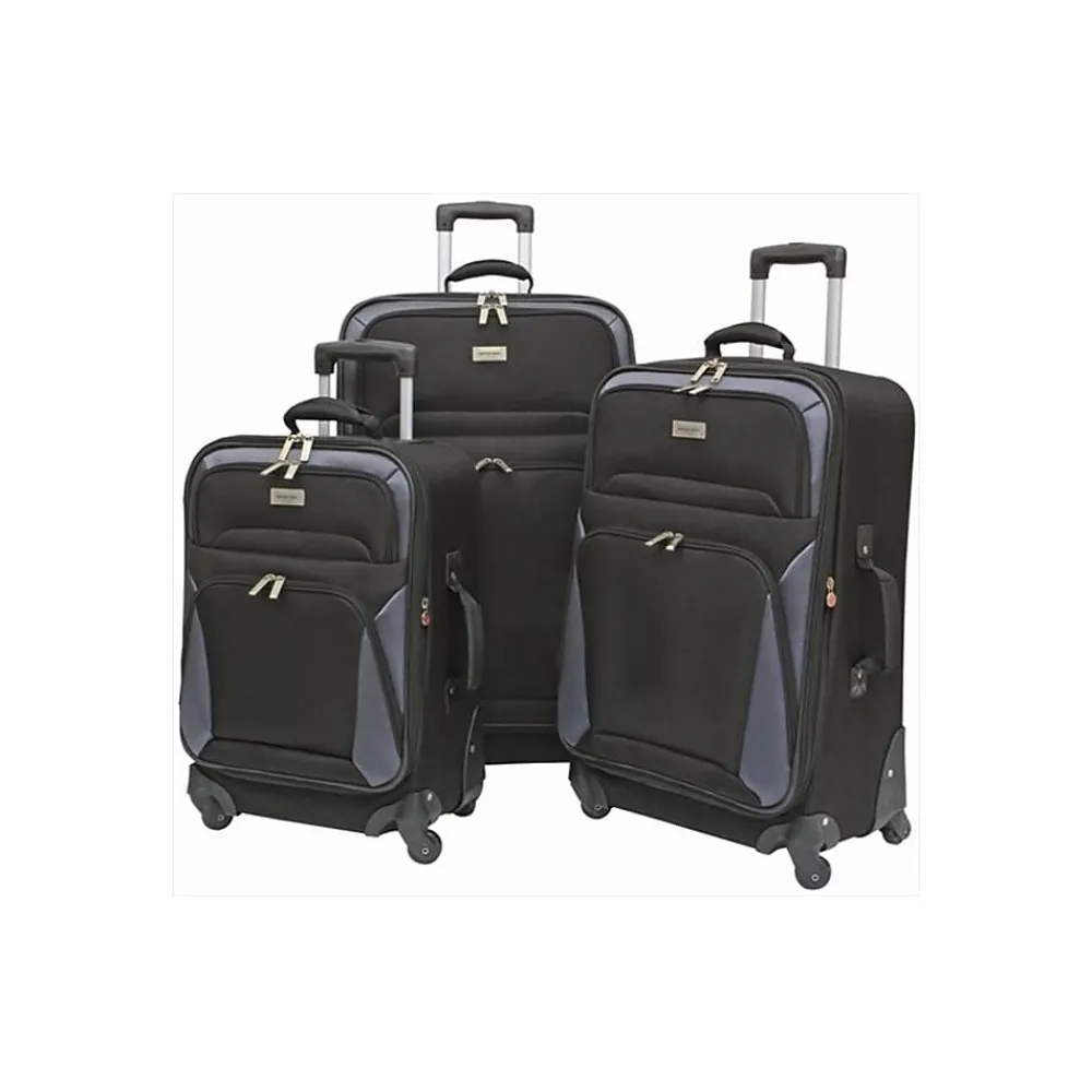 Geoffrey Beene Brentwood 3-Piece Spinner Luggage Set, Black (GB866-3)