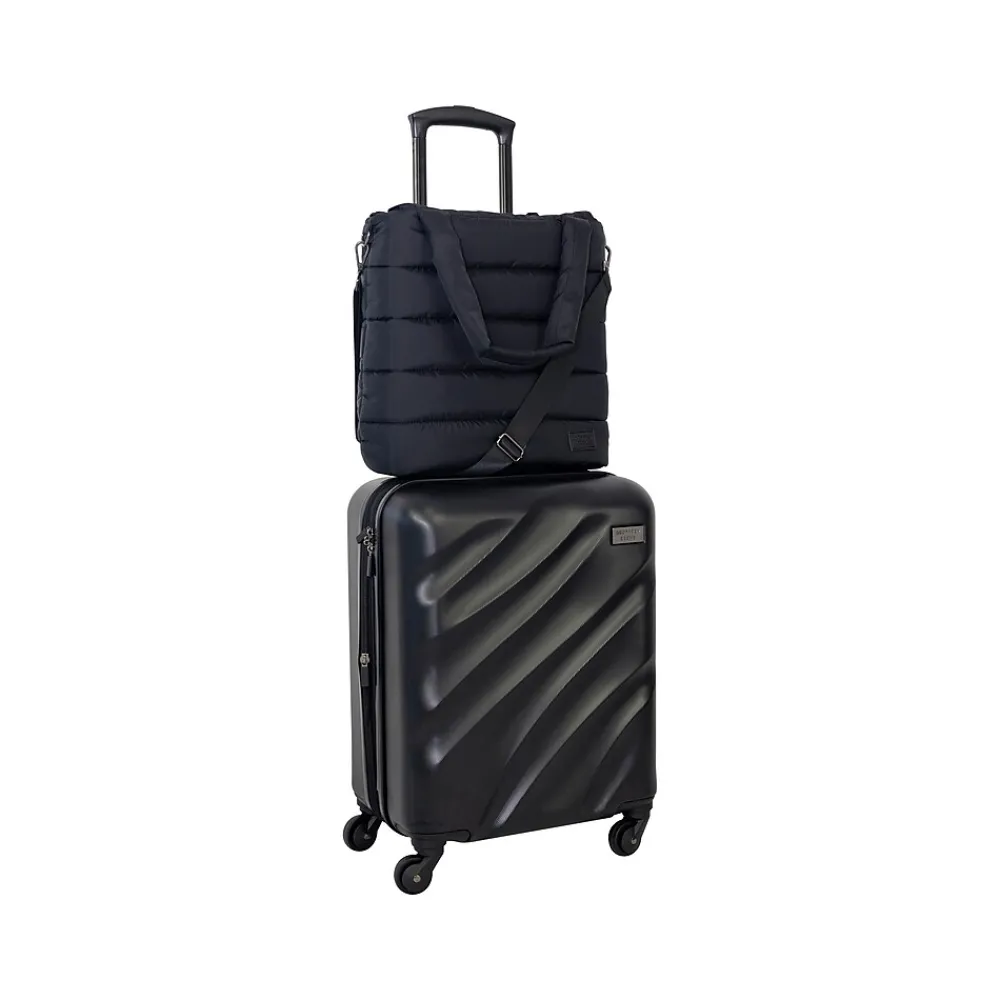 Geoffrey Beene Hardside Spinner Luggage Set, Black (GB23-2)