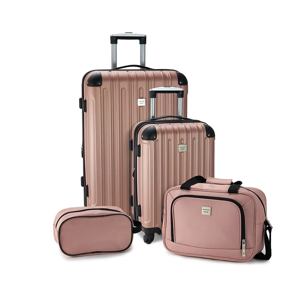 Geoffrey Beene 4-Piece Hardside Spinner Luggage Set, Pink (GB316-4)