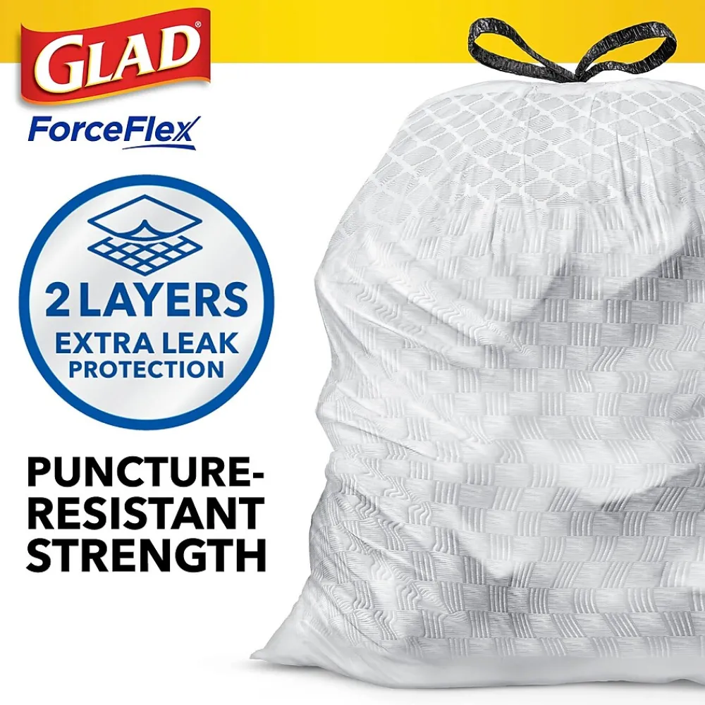 Glad ForceFlex Tall Kitchen Drawstring Trash Bags, 13 Gallon, Gain Lavender with Febreze Freshness, 110 Count (79157)