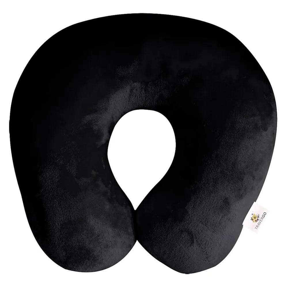 GoGreen Power Travergo Polyester Travel Pillow, Black (TR1020BK)