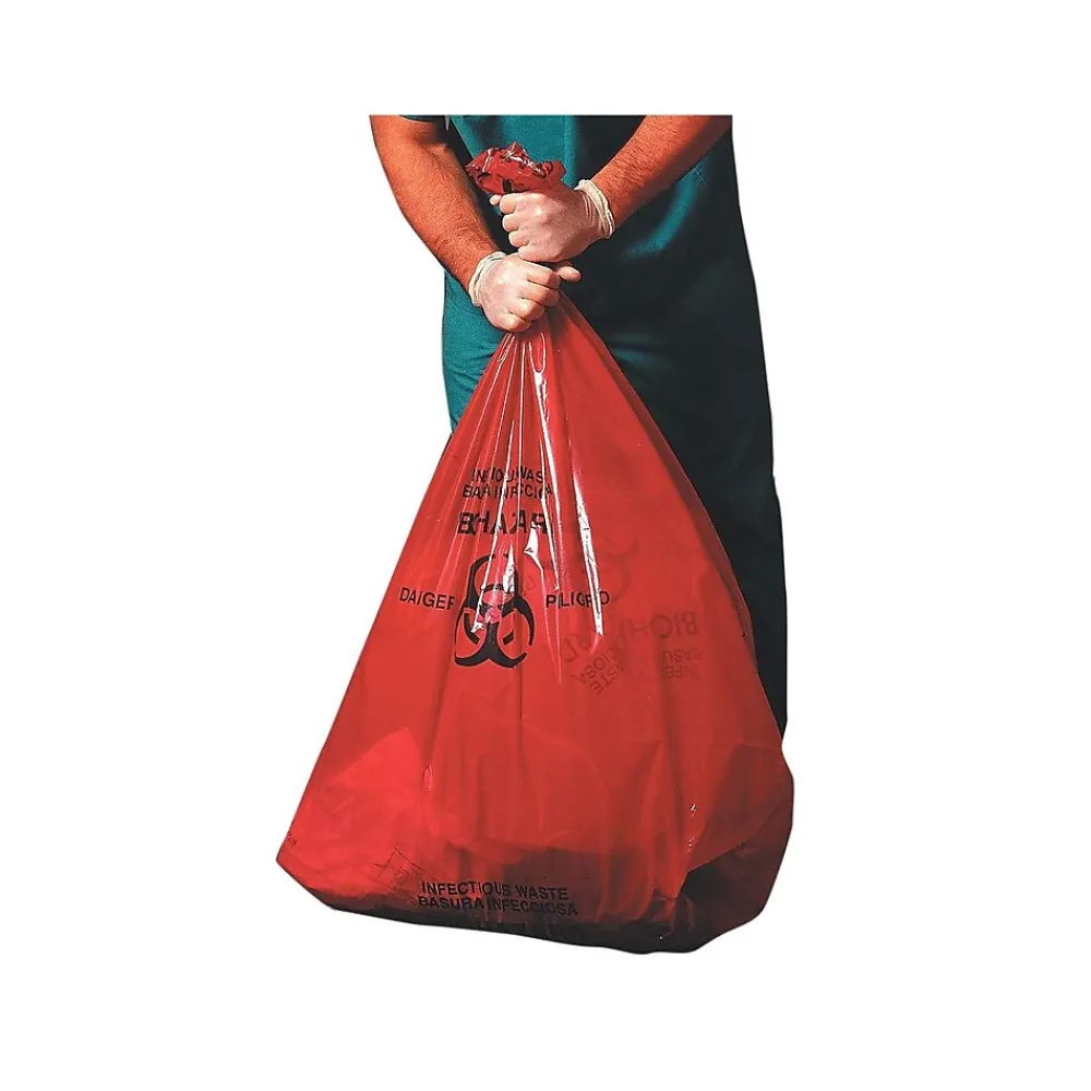 Heritage Bag Heritage 10 Gal. Biohazard Liners, Red, 23"L x 24"W, 500/Carton (A4823PR)