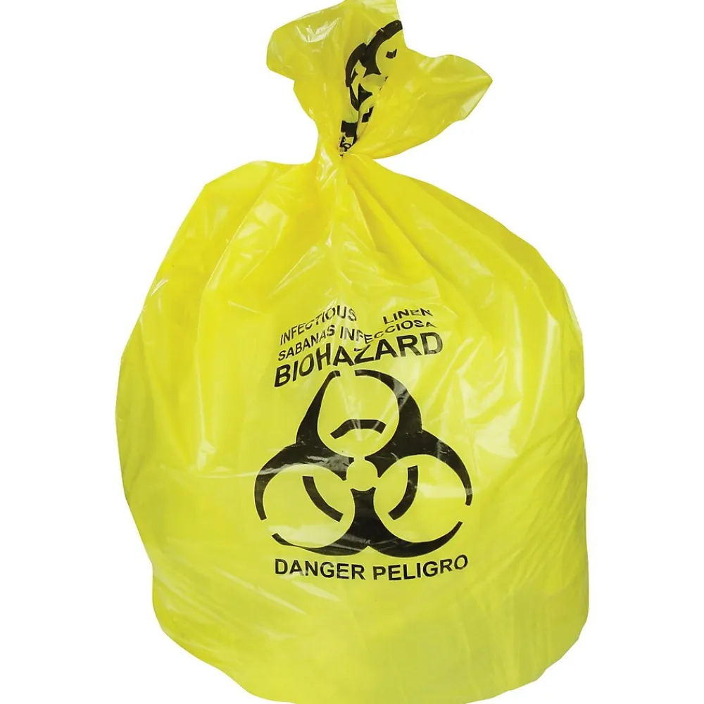 Heritage Bag Heritage 30 Gal. Biohazard Liners, Yellow, 43"L x 30"W, 200/Carton (A6043PY)