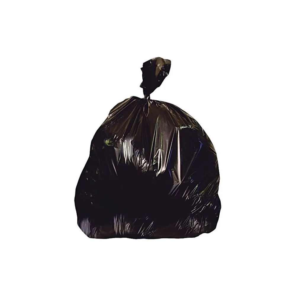 Heritage Bag Heritage 55-60 Gallon Industrial Trash Bag, 38" x 58", Low Density, 1.5 mil, Black, 100 Rolls (X7658AK)