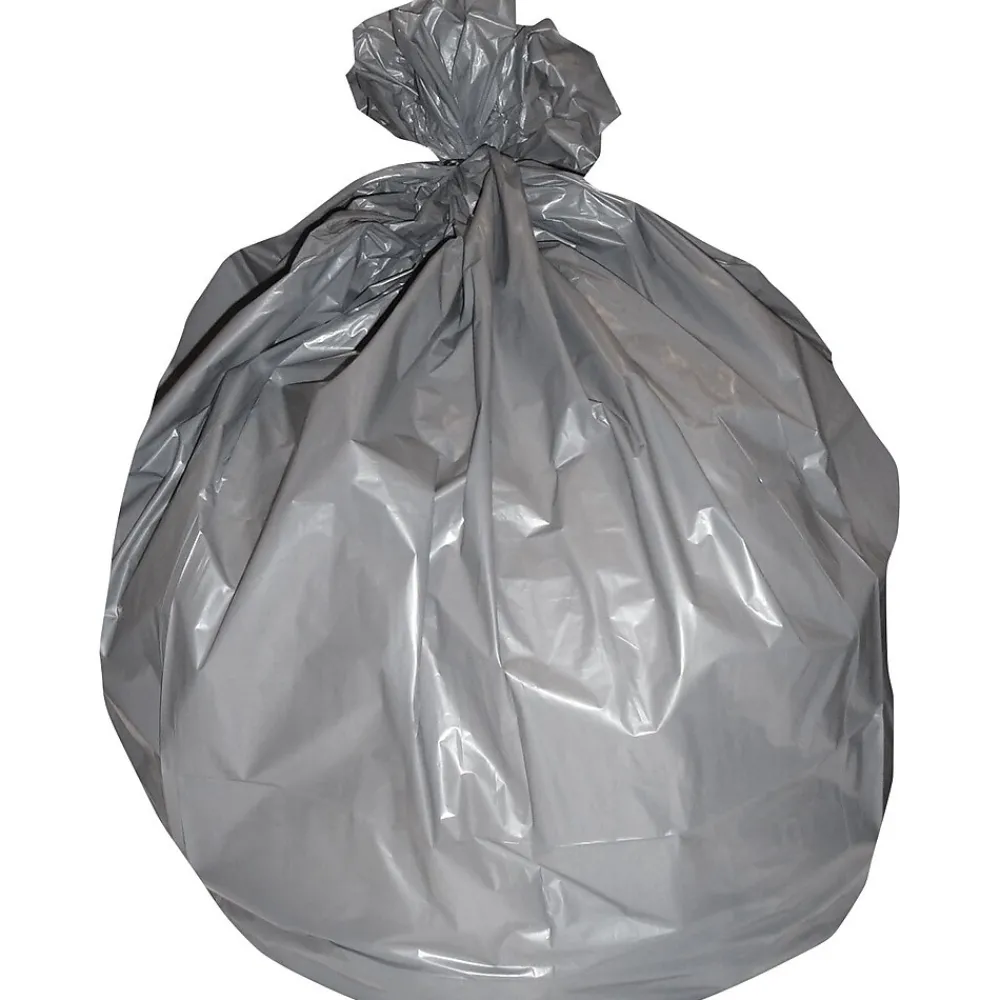 Heritage Bag Heritage 40-45 Gallon Industrial Trash Bag, 40" x 46", Low Density, 1.1 Mil, Gray (H8046SG)